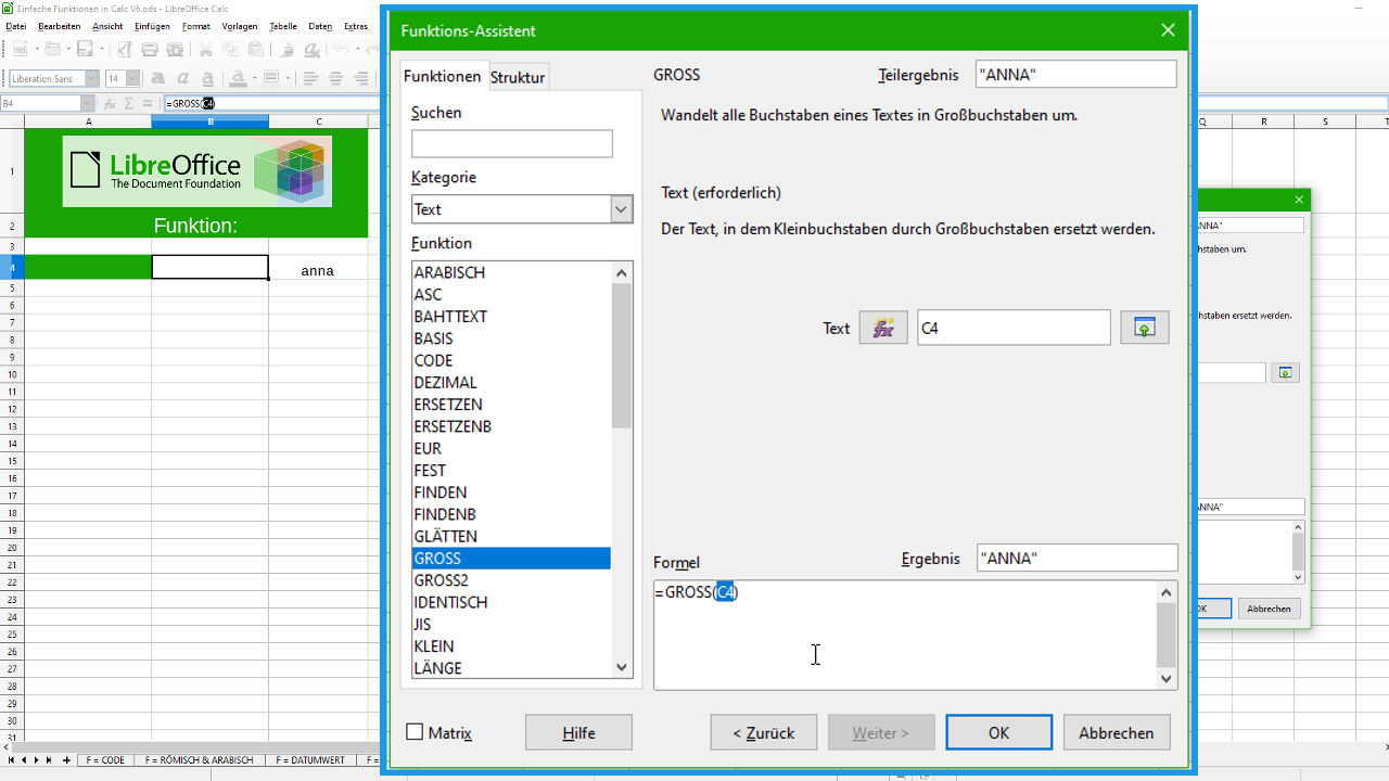 Neues Video: Einfache Funktionen in Calc – LibreOffice 6