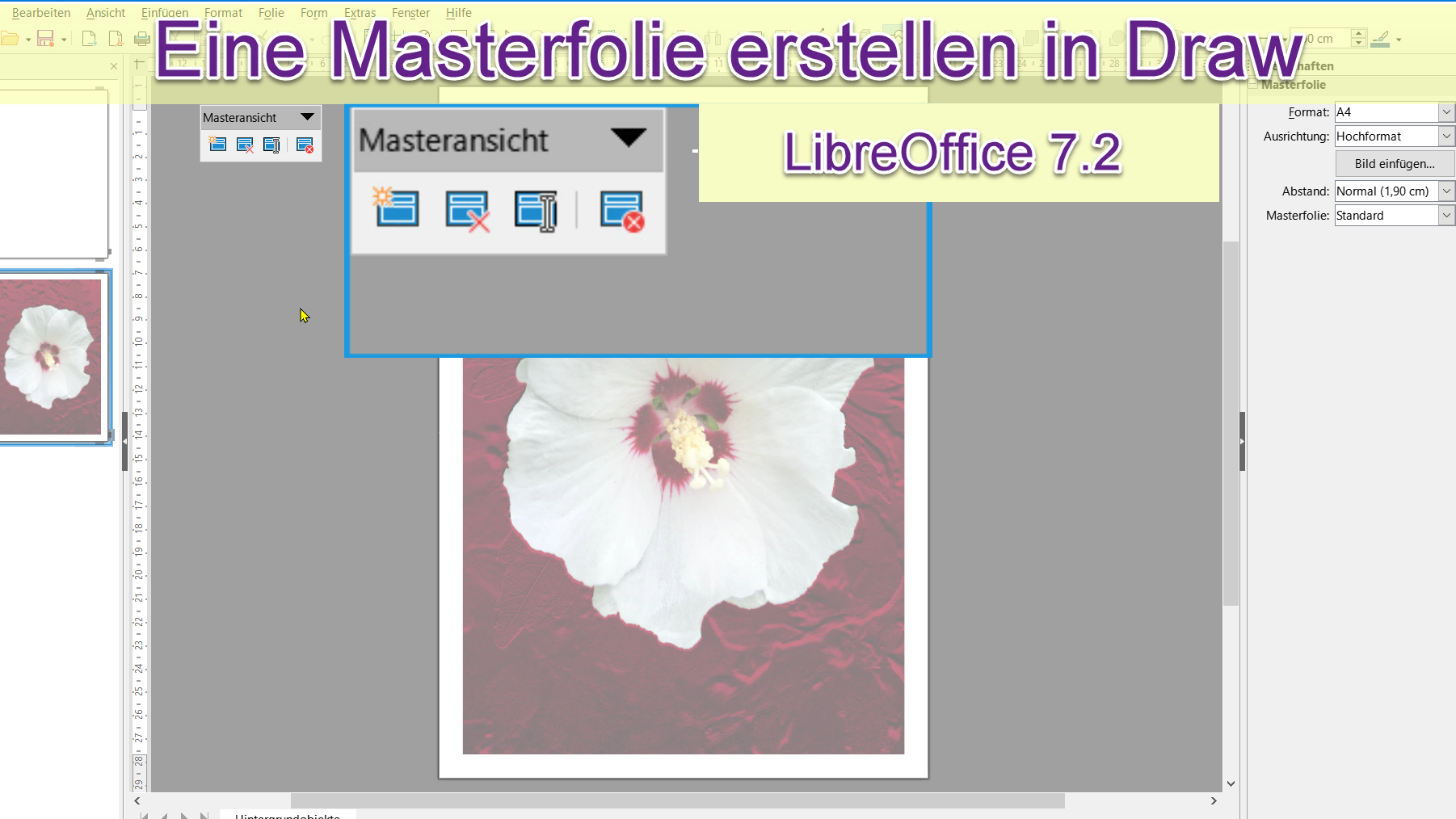Neues Video: Eine Masterfolie erstellen in Draw – LibreOffice 7.2