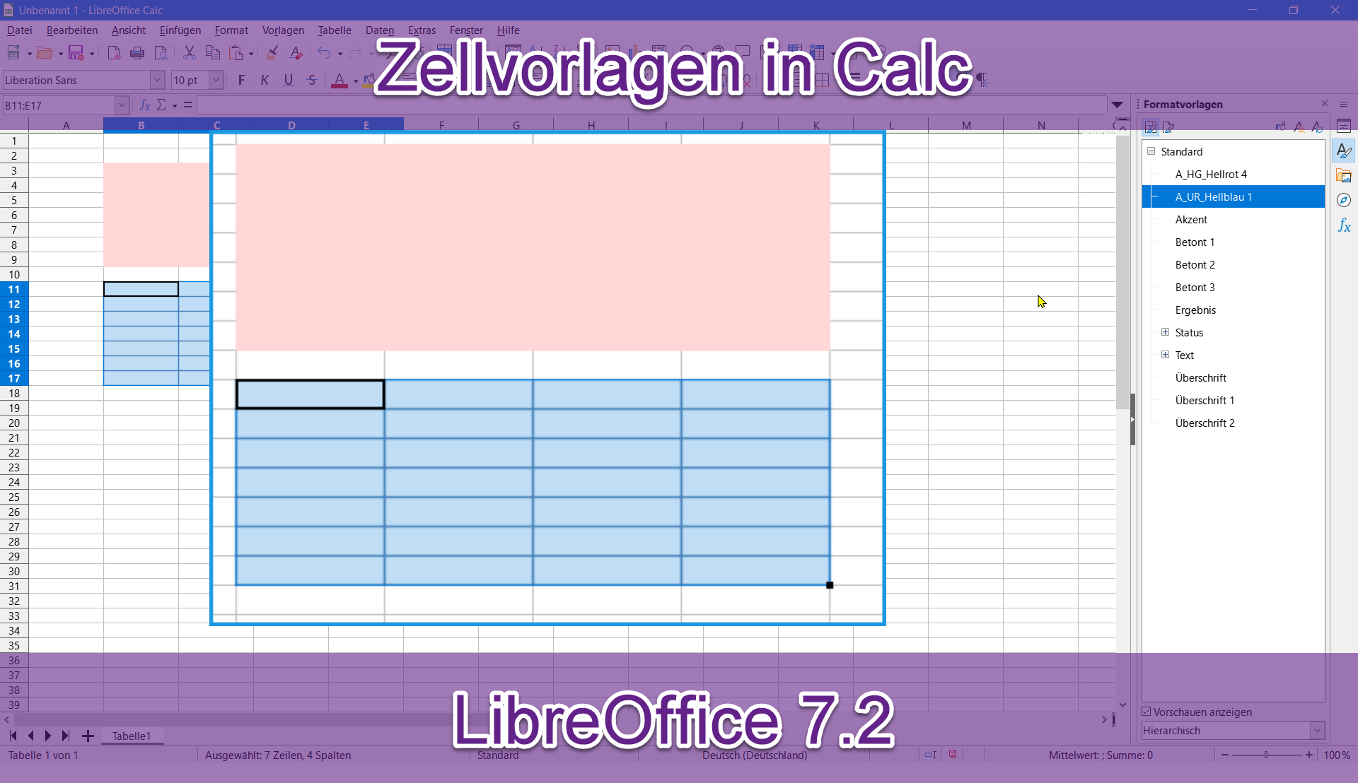 Neues Video: Zellvorlagen in Calc – LibreOffice 7.2
