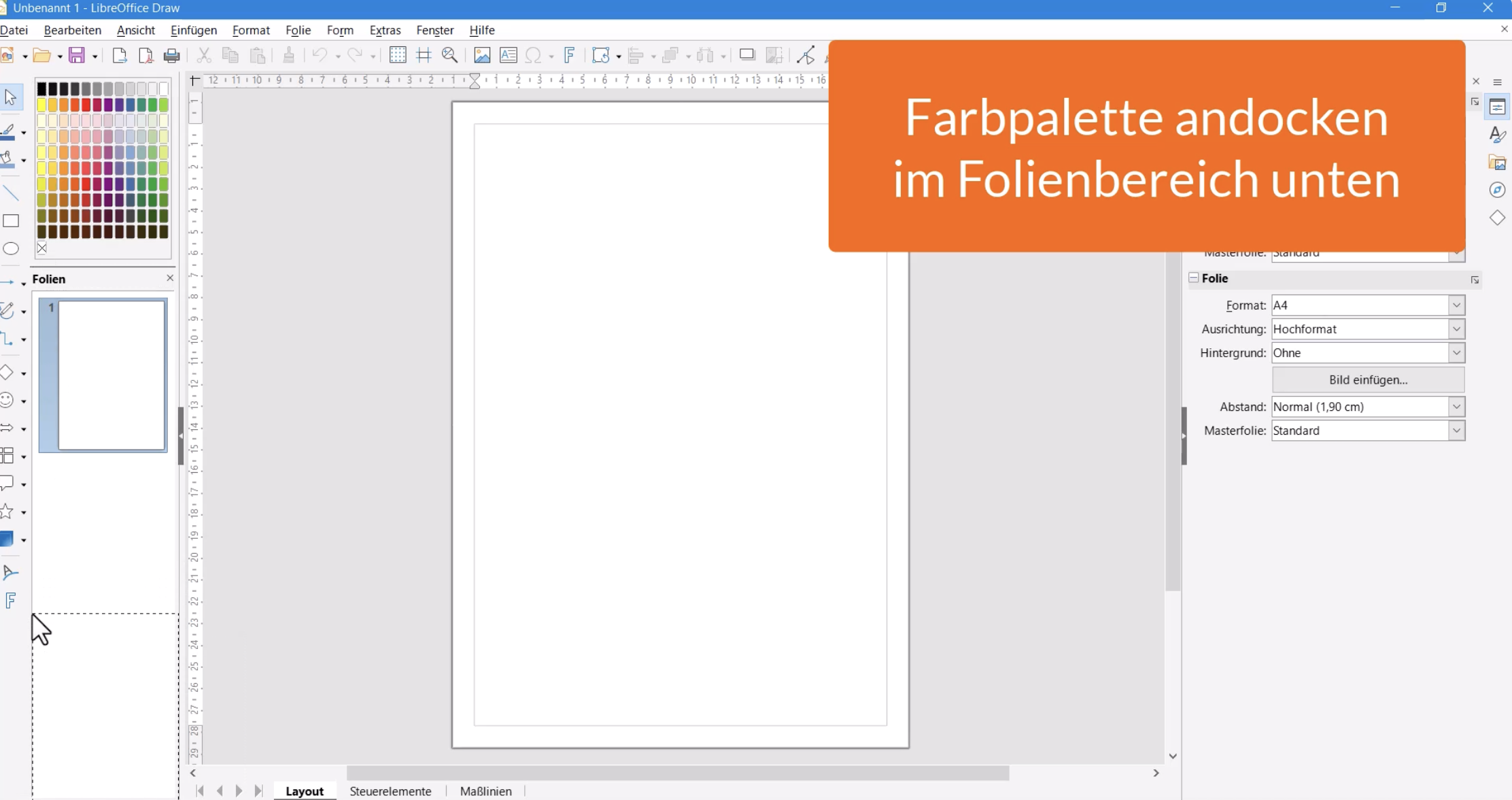 Neues Video: Farbpalette andocken in LibreOffice Draw